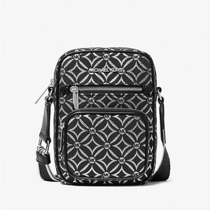 Michael Kors Medium Metallic Logo Jacquard Crossbody Bag